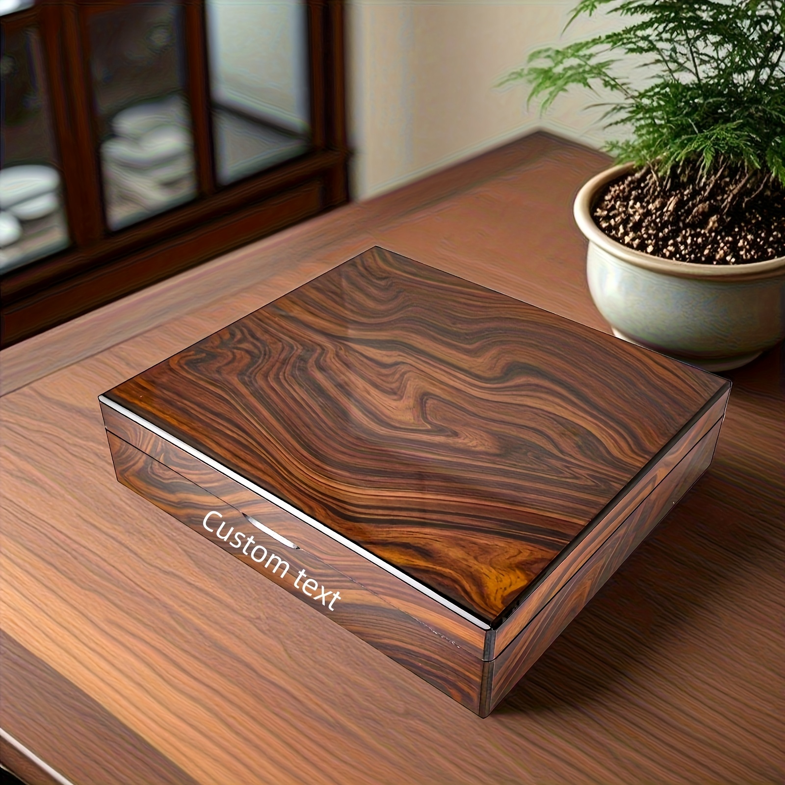 Vintage Jewelry Box with Wood Lid